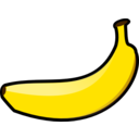 download Banana clipart image with 0 hue color