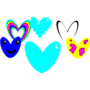 download Heart clipart image with 180 hue color