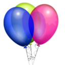 download Balloons clipart image with 225 hue color