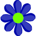 download Blue Flower clipart image with 45 hue color