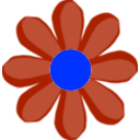 download Blue Flower clipart image with 180 hue color