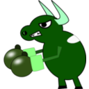download Fighting Cow clipart image with 90 hue color