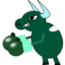 download Fighting Cow clipart image with 135 hue color