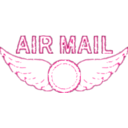 download Vintage Air Mail Rubber Stamp clipart image with 90 hue color
