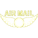 download Vintage Air Mail Rubber Stamp clipart image with 180 hue color
