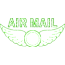 download Vintage Air Mail Rubber Stamp clipart image with 225 hue color