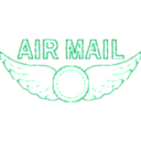 download Vintage Air Mail Rubber Stamp clipart image with 270 hue color