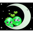 download Lover Moon Smiley Emoticon clipart image with 90 hue color