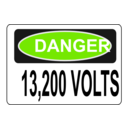 download Danger 13 200 Volts Alt 1 clipart image with 90 hue color