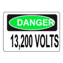 download Danger 13 200 Volts Alt 1 clipart image with 135 hue color