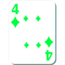 download White Deck 4 Of Diamonds clipart image with 135 hue color