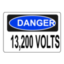 download Danger 13 200 Volts Alt 1 clipart image with 225 hue color