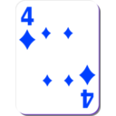 download White Deck 4 Of Diamonds clipart image with 225 hue color
