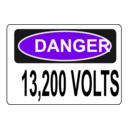 download Danger 13 200 Volts Alt 1 clipart image with 270 hue color