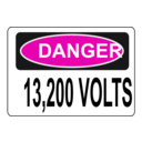 download Danger 13 200 Volts Alt 1 clipart image with 315 hue color