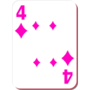 download White Deck 4 Of Diamonds clipart image with 315 hue color