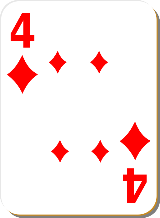 White Deck 4 Of Diamonds