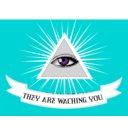 download They Are Watching You clipart image with 180 hue color