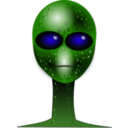 download Alien Face clipart image with 225 hue color
