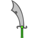 download Scimitar Simple clipart image with 90 hue color