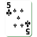 download White Deck 5 Of Clubs clipart image with 90 hue color