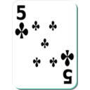 download White Deck 5 Of Clubs clipart image with 135 hue color