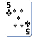 download White Deck 5 Of Clubs clipart image with 180 hue color