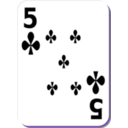 download White Deck 5 Of Clubs clipart image with 225 hue color