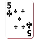 download White Deck 5 Of Clubs clipart image with 315 hue color
