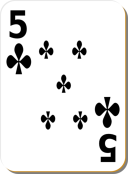 White Deck 5 Of Clubs