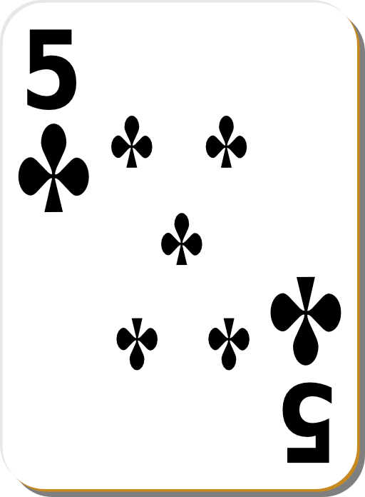 White Deck 5 Of Clubs