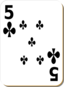 White Deck 5 Of Clubs