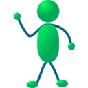 download Stickman clipart image with 315 hue color