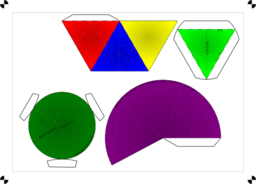 Nets Of Cone Enveloped Tetrahedron