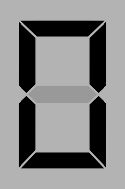 Seven Segment Display Gray 0