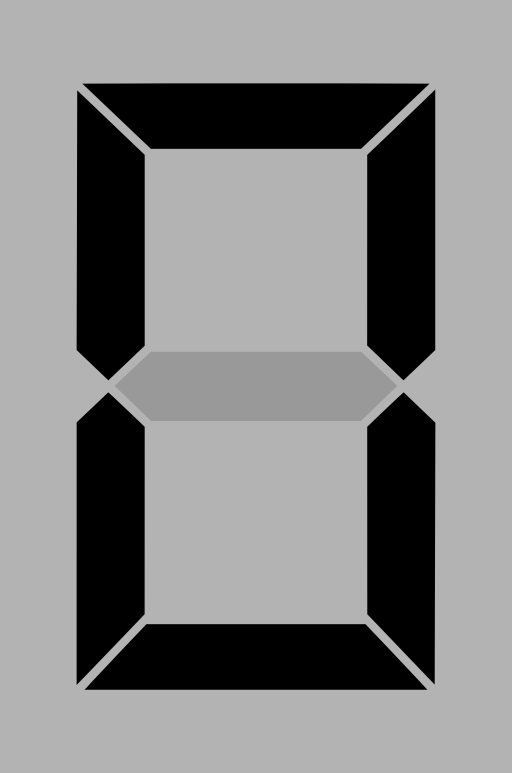 Seven Segment Display Gray 0