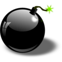 download Black Bomb clipart image with 45 hue color