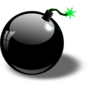 download Black Bomb clipart image with 90 hue color