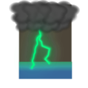 download Clouds And Lightning clipart image with 90 hue color