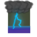 download Clouds And Lightning clipart image with 135 hue color