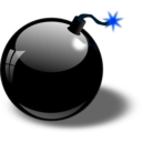 download Black Bomb clipart image with 180 hue color