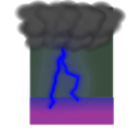 download Clouds And Lightning clipart image with 180 hue color