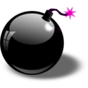 download Black Bomb clipart image with 270 hue color