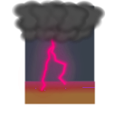 download Clouds And Lightning clipart image with 270 hue color