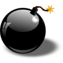 download Black Bomb clipart image with 0 hue color