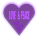 download Love And Peace In A Heart clipart image with 270 hue color