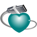download Usb Heart clipart image with 180 hue color