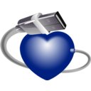 download Usb Heart clipart image with 225 hue color