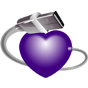 download Usb Heart clipart image with 270 hue color
