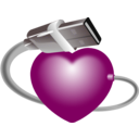 download Usb Heart clipart image with 315 hue color